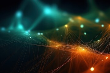 Abstract futuristic backdrop with glowing waves and neon lines. concept of energy, technology and innovation. Vibrant, artistic, and innovative concept