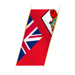 Bermuda flag in the form of a banner with waving effect and shadow.