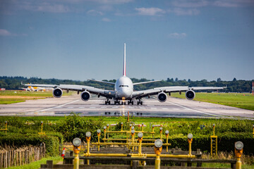 Emirates A380 landed at London Gatwick September 2023