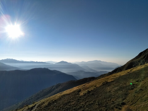 Ticino, Switzerland: panorama of the walk between Monte Tamaro and Monte Lema