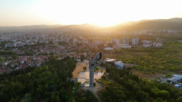 Stara Zagora Samarsko zname Bulgaria drone video sunset