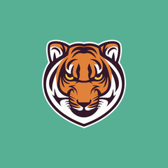 tiger head vector illustration angry sport icon logo