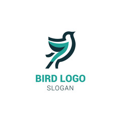 Fototapeta premium flat line style bird logo illustration vector