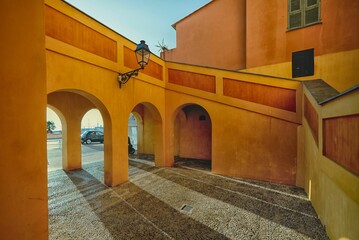 Stairs leading to Basilique St Michel in Menton