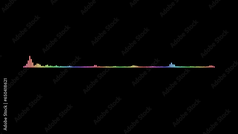 Poster audio spectrum colorful sound waves. audio wave or frequency digital animation effect loop.
