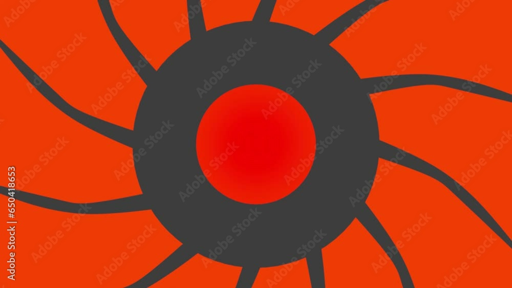Poster gray-orange circular background of smooth lines. rendering animation.