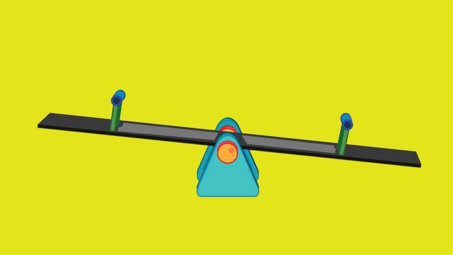 Empty seesaw up and down both side Seamless Loop on green screen. seesaw swing leaping meaning unbal