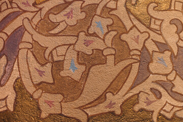 Texture of an old clay wall with a pattern.