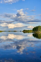 Fototapeta na wymiar Scenic view of Kemijarvi Lake in Eastern Lapland, Finland