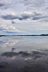 Scenic view of Kemijarvi Lake in Eastern Lapland, Finland