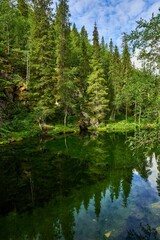Tranquil landscape of natural scenery in Pyha- Luosto National Park in Lapland, Finland