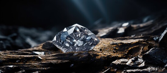 Diamond naturally embedded in kimberlite - obrazy, fototapety, plakaty