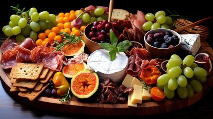 Gourmet Charcuterie and Cheese Platter with Assorted Meats and Fresh Ingredients.