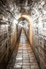 Underground corridor of Stachelberg artillery fortress built before World War II. Zacler, Giant...