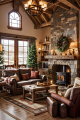 living room with fireplace