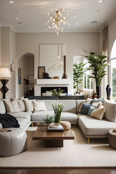 modern white living room