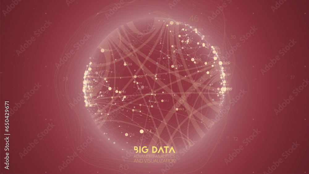 Poster Big data visualization. Futuristic infographic. Information aesthetic design. Visual data complexity. Complex data threads graphic visualization. Abstract data graph.