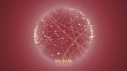 Big data visualization. Futuristic infographic. Information aesthetic design. Visual data complexity. Complex data threads graphic visualization. Abstract data graph.