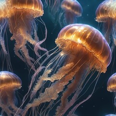 jellyfish in the water jellyfish in the water jellyfish in water, underwater fauna