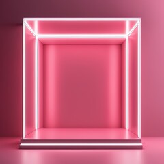 empty stage. empty showcase for product or presentation. empty product showcase. 3d rendering empty stage. empty showcase for product or presentation. empty product showcase. 3d rendering pink neon ba