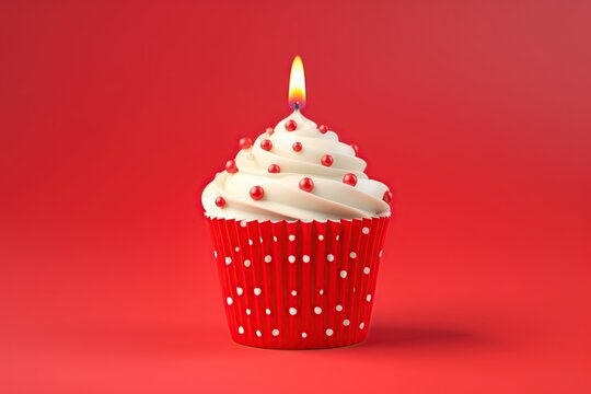 birthday cupcake with candle