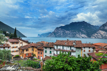 Town of Torbole and Lago di Garda view, Trentino Alto Adige region of Italy - 650434694