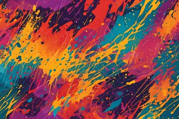 abstract background with splashes, An abstract multi-colored illustration grunge backdrop splattered with paint that appears chaotic yet strangely harmonious. 
