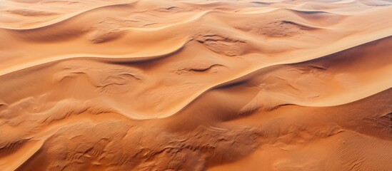Fototapeta na wymiar Bird s eye view of sand dunes in Mongolia s Gobi desert
