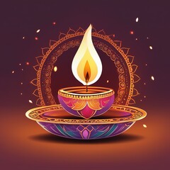happy diwali indian greeting background. happy diwali indian greeting background. diwali festival greeting design with burning lamp