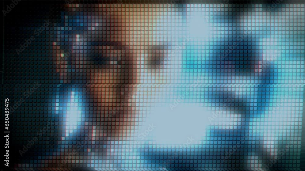 Poster a holographic display projects realtime data, showing the cyborgs keen ability to track and analyze 