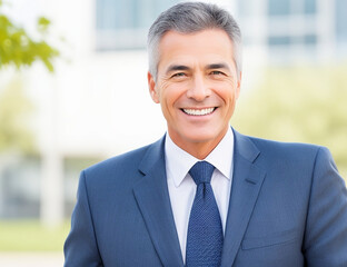 Fototapeta premium Portrait of a successful businessman smiling confidently.