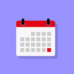 Deadline reminder calendar icon vector in flat style. Date sign symbol