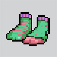 Pixel art illustration Socks. Pixelated Socks. Socks shoes icon pixelated
for the pixel art game and icon for website and video game. old school retro.
