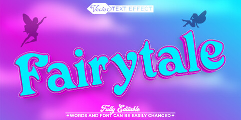 Cartoon Sweet Fairytale Vector Editable Text Effect Template