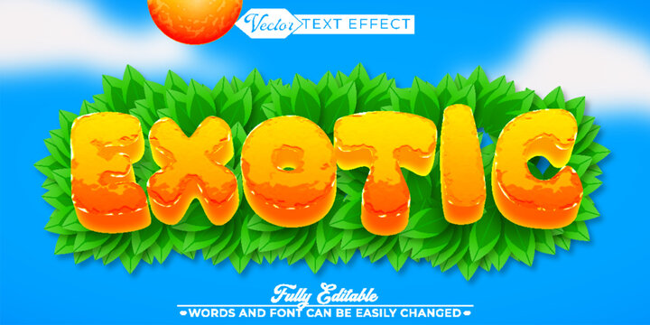Cartoon Orange Exotic Vector Editable Text Effect Template
