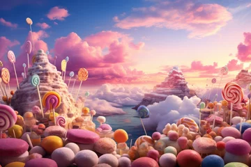 Fotobehang Twilight Delights: Candy Clouds Above  © Lucija