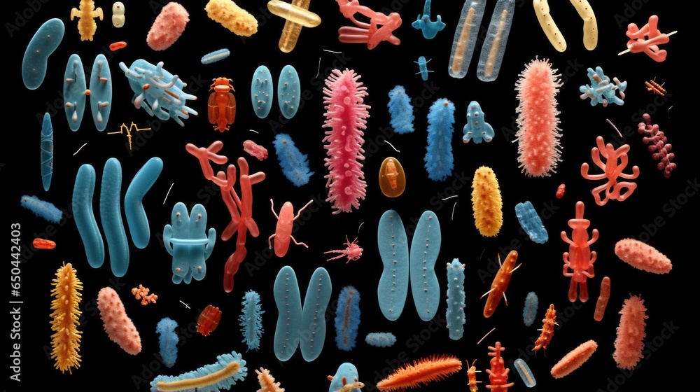 Poster magnified image highlighting the distinctive shapes and sizes of chromosomes, portraying the diversi
