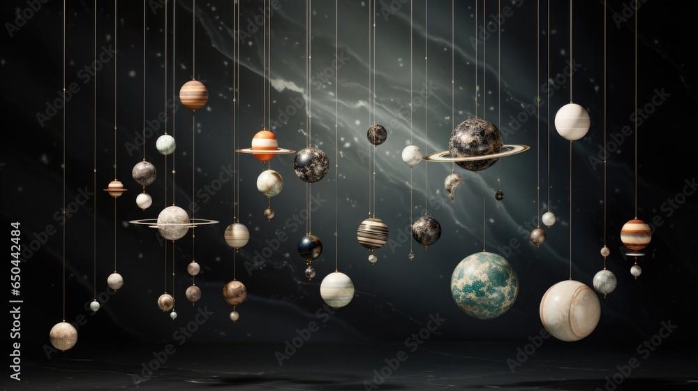 Poster a mesmerizing collection of celestial pearls, suspended in the cosmos, forming the boundary of our s