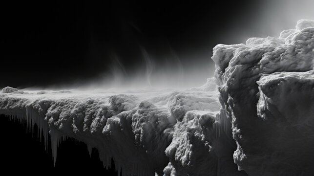 A captivating view of the Oort Clouds icy remnants, resembling a celestial cascade frozen in time, offering a glimpse into the primordial origins of our solar system. Mod3f