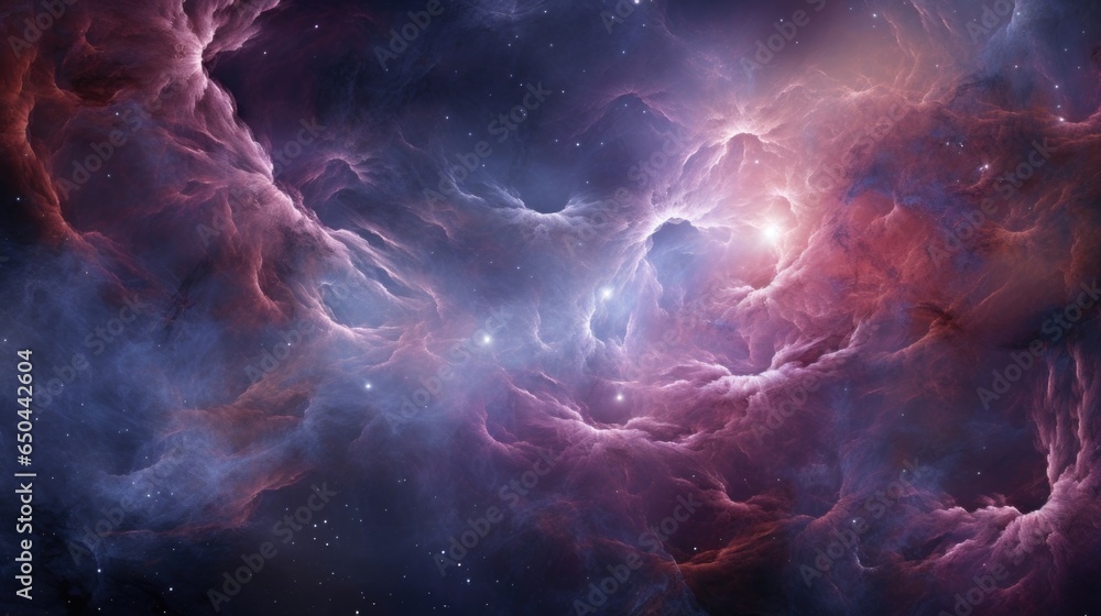 Poster in this captivating space image, wisps of interstellar winds carve out intricate structures within a