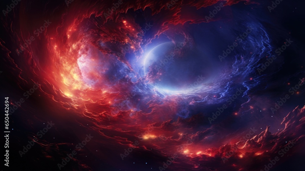 Poster a cosmic storm unfolds in this captivating image, where intense waves of energy and matter collide, 