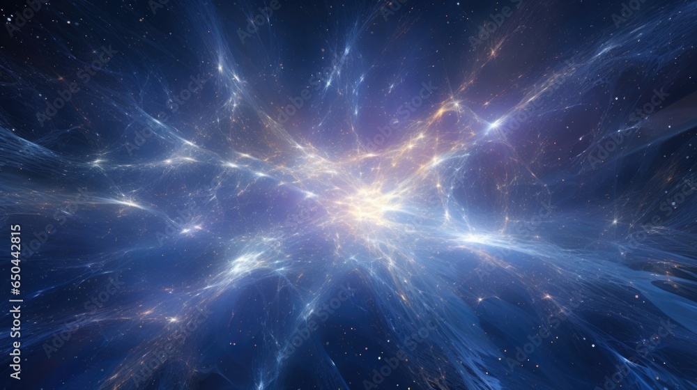 Poster a breathtaking view immerses viewers in the spectacle of intergalactic connectivity shimmering threa