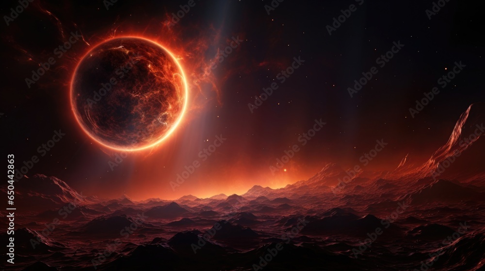 Poster a captivating snapshot captured amidst the vastness of space, featuring the delicate tracery of an e