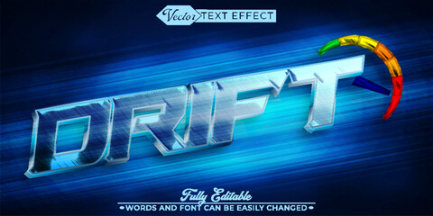 Shiny Drift Car Race Vector Editable Text Effect Template