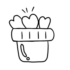 illustration of a heart in a pot