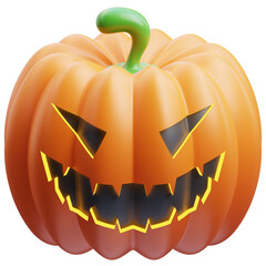 3d render illustration of pumpkin, halloween, halloween party