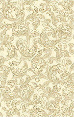 Seamless Baroque Pattern On Beige Background
