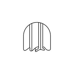 Window curtain logo with line design style