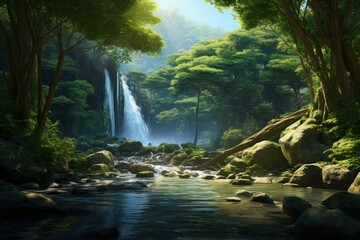 Aqua Dreamscape: 8K Lush Forest in Detail