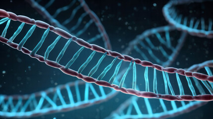 dna strand on blue background